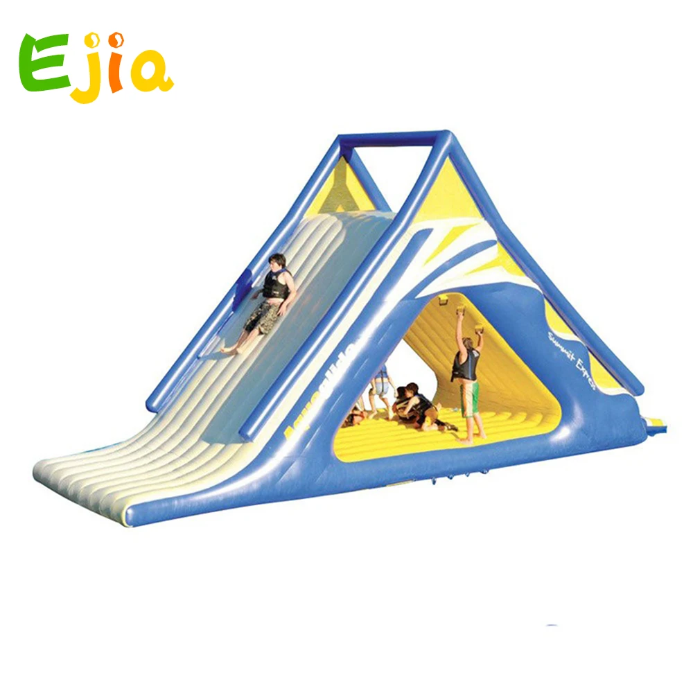 Hot Sea/Lake Inflatable Floating Water Trampoline Park Triangle Water Slide For Adults And Children Climbing Slide Water Park 2