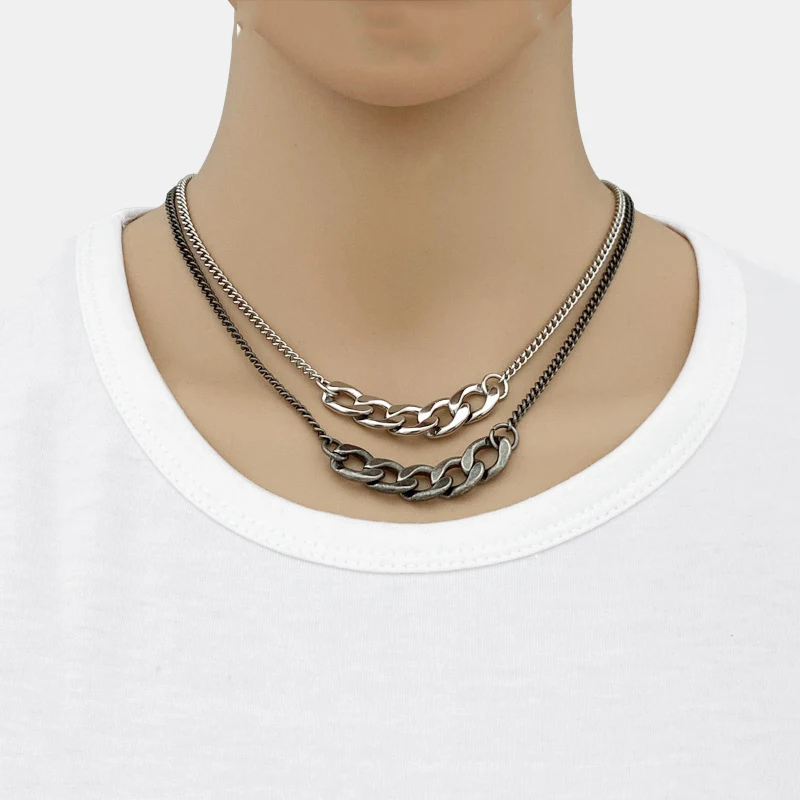 Ожерелье-чокер из нержавеющей стали для женщин колье кубинской цепи Майами со