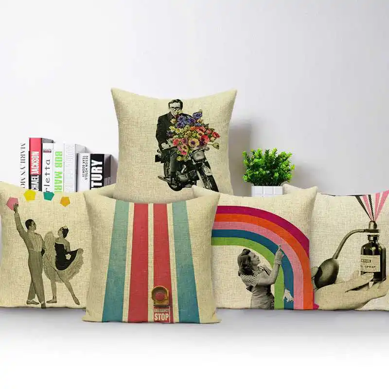 

European Style Cushion Cover 45*45cm men and women Pillow Cover Home Decorative Linen Pillow Case