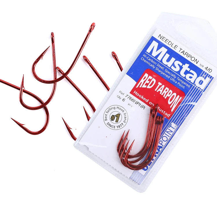 Mustad 7766 Fishing Barbed Hooks Black Fish Sea Beach Ultrapoint