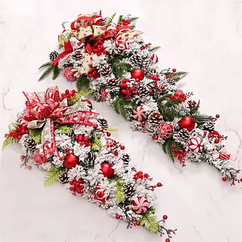 

Christmas Swag Creative Artificial Lovely Teardrop Decor Door Swag For Home Christmas Ornaments Photography Props Festival Decor