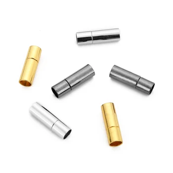 

10pcS Black/Gold/Rhodium Color Metal End Caps End Clasps Fits 2/2.5/3/4/5/6MM Leather Cord Bracelet DIY Jewelry Making Material
