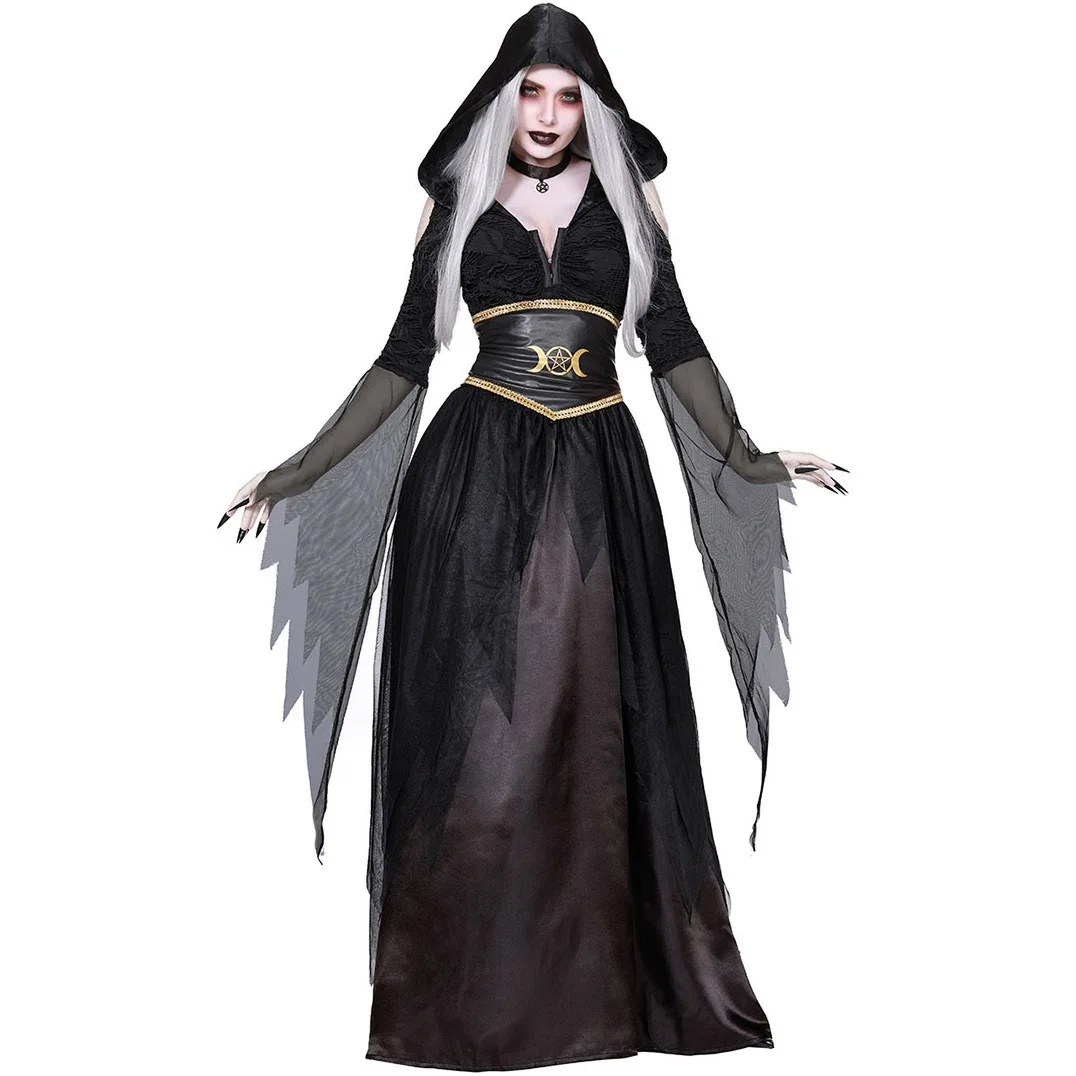 

M-XL Woman Halloween evil witch costume Cape Death Costume