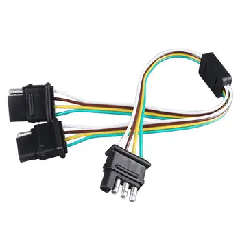 

Trailer Light Wiring Harness add 4-Pin Plug 4 Way Flat Adapter Wire Connector