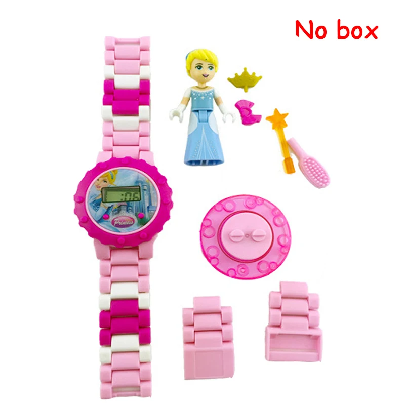 Princess blue no box Buzz Lightyear блочные часы, игрушки для детей, забавные вращающиеся строительные блоки, электрическая фигурка, игрушка для мальчика, рождественские подарки - Цвет: Princess blue no box