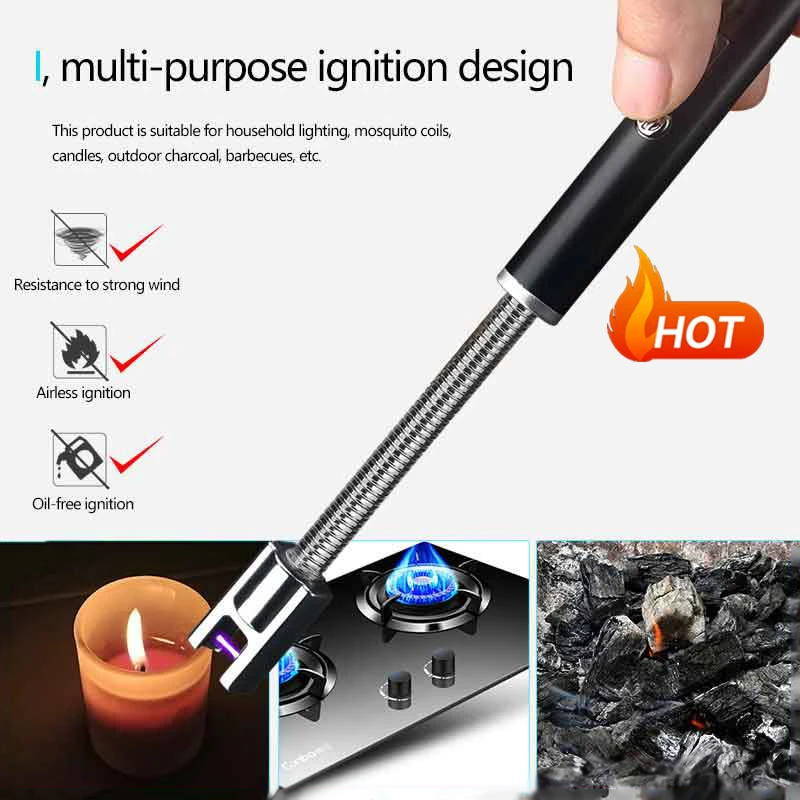 Grill lighters Rechargeable Long Lighters Versatile Plasma Electric Candles Long Lighter,Arc