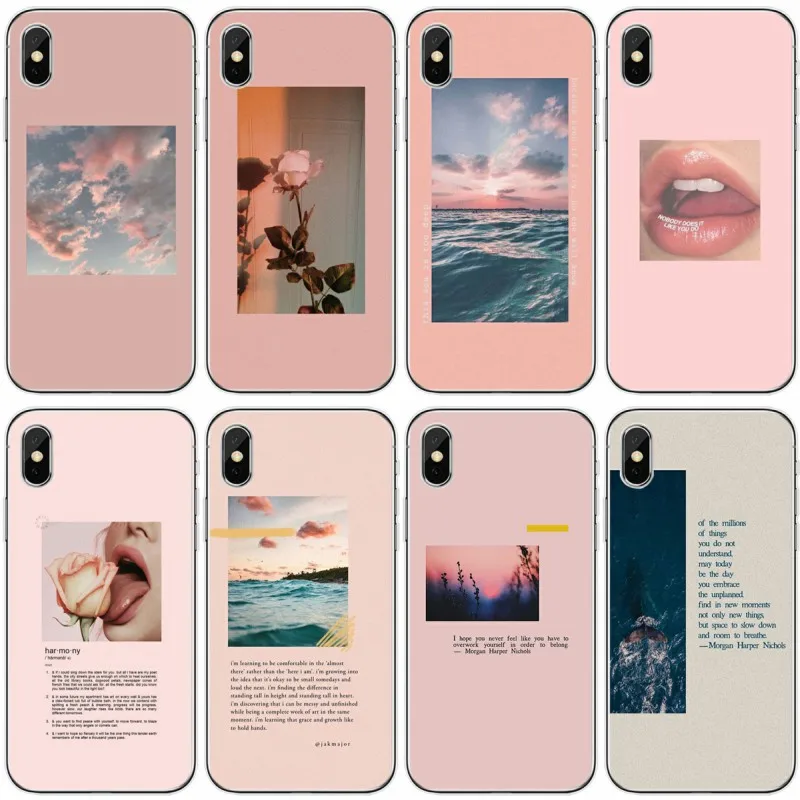 Эстетичный розовый силиконовый чехол для телефона iphone 11 Pro MAX 5 6 7 8 9 10 X XS XR XSMAX Plus