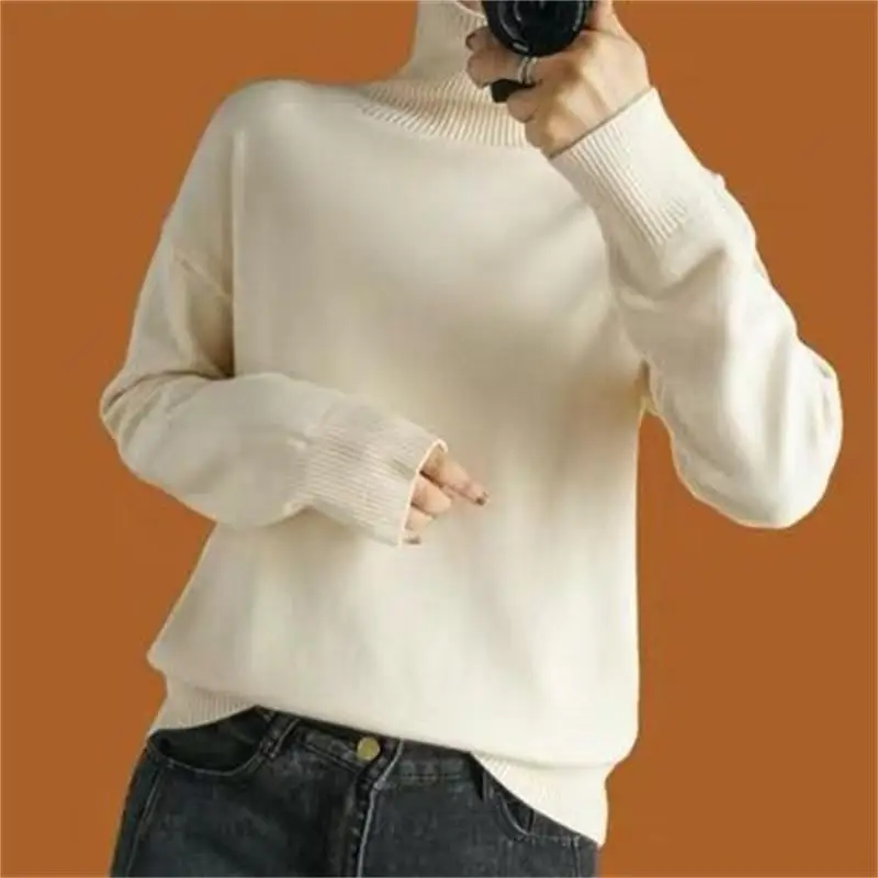 2019 new sweater women  turtleneck pullover women  Orange Cashmere sweater Fashion casual knitted sweater winter clothes women