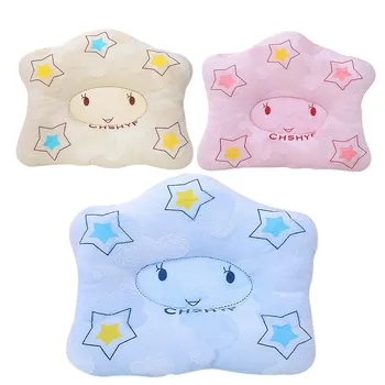 

Cute Comfortable Star Print Infant Support Prevent Anti Roll Baby Pillow Flat Head Neck Infant Cotton Cushion Baby Pillows