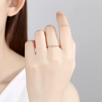 

100% 925 Sterling Silver Rings Shiny CZ Simple Rings for Girls Ladies Engagement Christmas Gift 2019 Finger Ring Jewelry