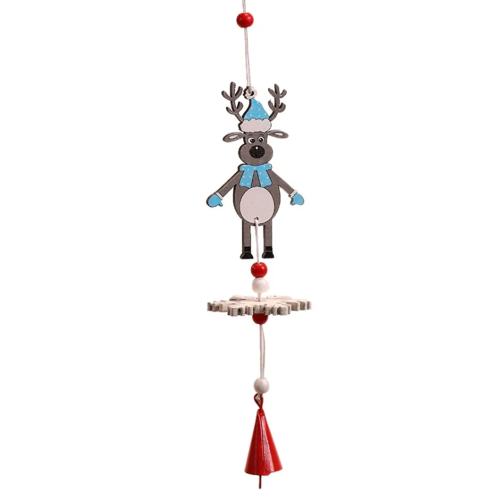 1 шт., рождественская подвеска, деревянный декор, Рождественский колокольчик, струнный дом, креативная Рождественская елка, Санта Клаус, снеговик, лось,, A30912