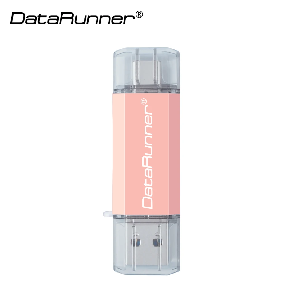 USB флеш-накопитель DataRunner type C 128 Гб OTG флеш-накопитель 16 ГБ 32 ГБ 64 ГБ 256 ГБ 512 ГБ флеш-накопитель Высокоскоростной USB 3,0 карта памяти - Цвет: Rose Gold