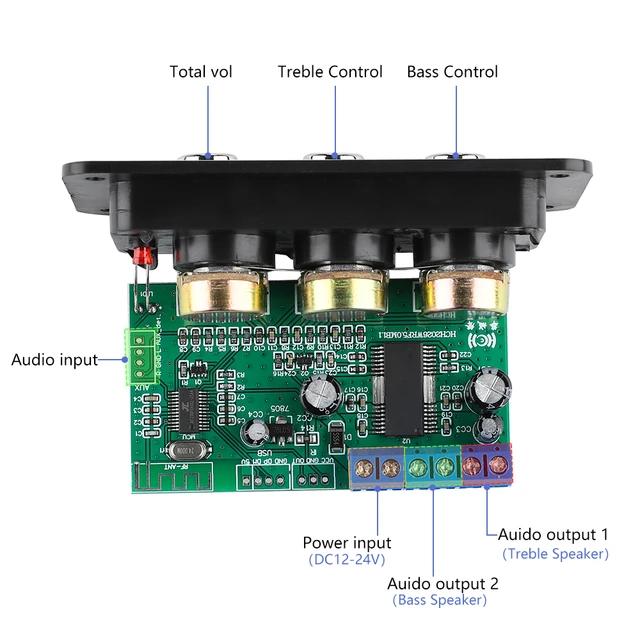 DC 12V 24V Remote Control HIFI 5.1 Bluetooth Amplifier board 15WX2 Stereo  Digital Power Audio AMP Amplificador Home Theater - AliExpress