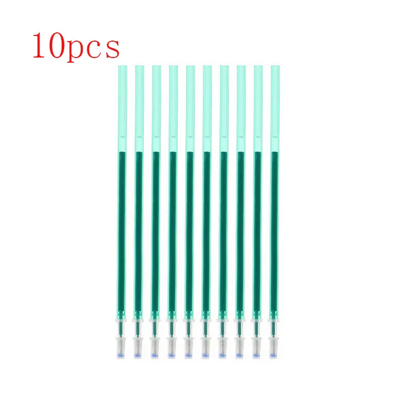 10pc green Стираемая ручка может быть добавлена 20 комплектов/Набор для обучения в офисе гелевая ручка 0,5 мм Волшебная многоцветная чернильная гелевая ручка канцелярские принадлежности школьные подарки - Цвет: 10pc green