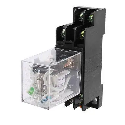 

HH52P DC 24V DPDT General Purpose Power Electromagnetic Relay w Socket