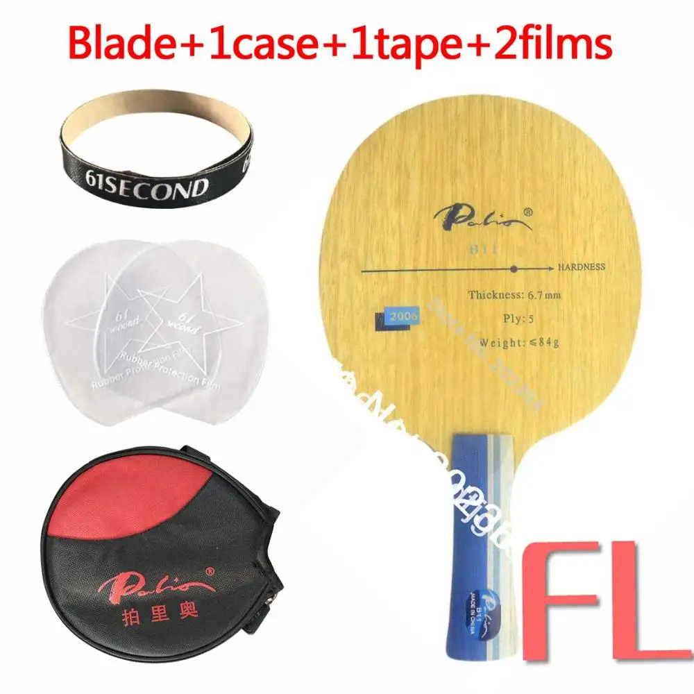 FL with Y 1case Оригинальная Palio B11(B 11, B-11) из чистого дерева, ракетка для настольного тенниса, быстрая атака с петлей, ракетки для настольного тенниса, Спортивная ракетка - Цвет: FL with Y 1case