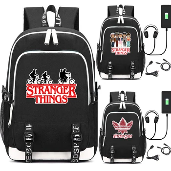

Stranger Things Elevn Men Backpack USB Bag Casual Backpack Teenagers Student School Bag Travel Shoulder Laptop Bag Gift