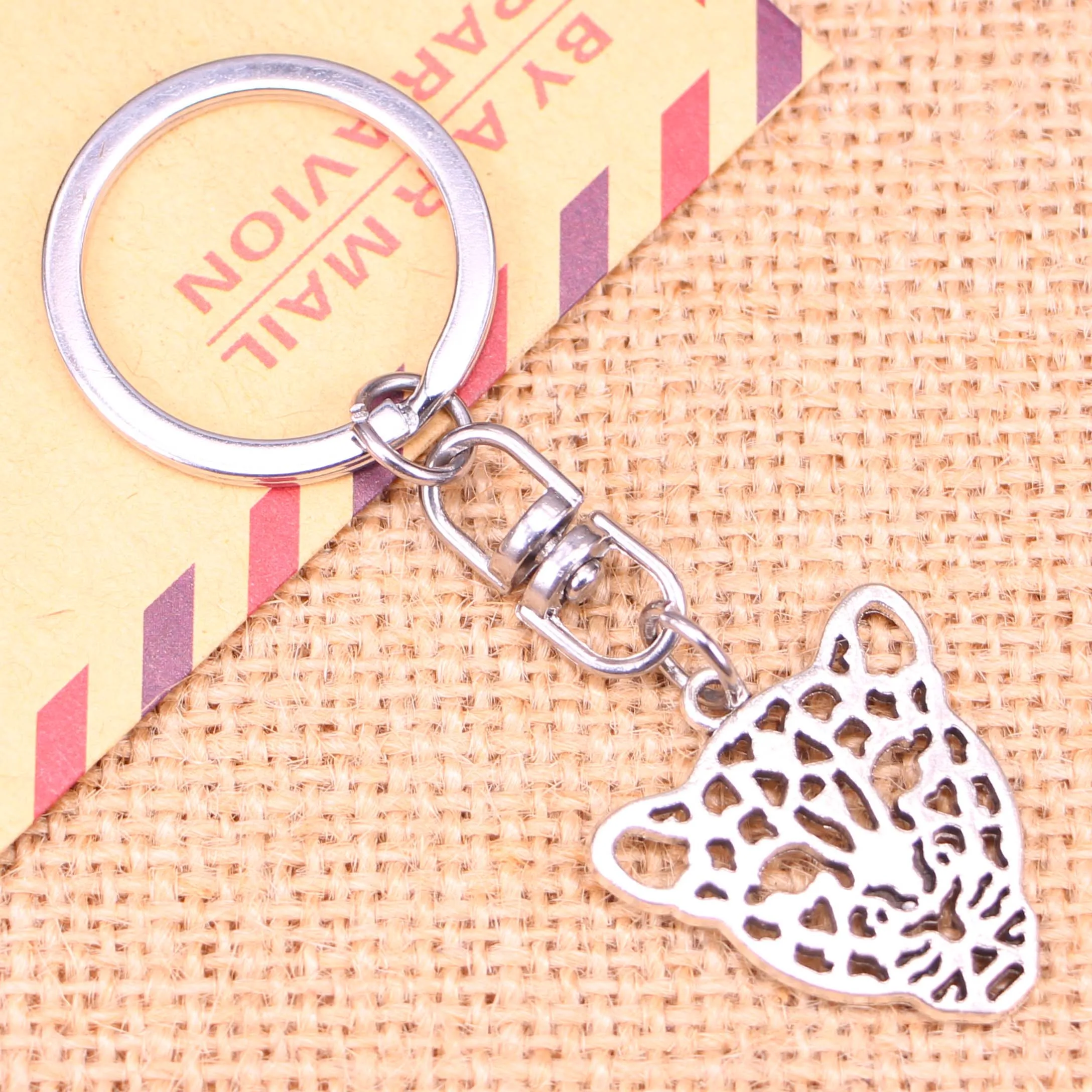 New Fashion Keychain 28*26 mm hollow leopard head Pendants DIY Men Jewelry Car Key Chain Ring Holder Souvenir For Gift | Украшения и