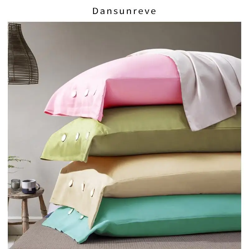 Dansunreve Long Staple Cotton Pillowcases 1pc 450 Tc Pink Coffee