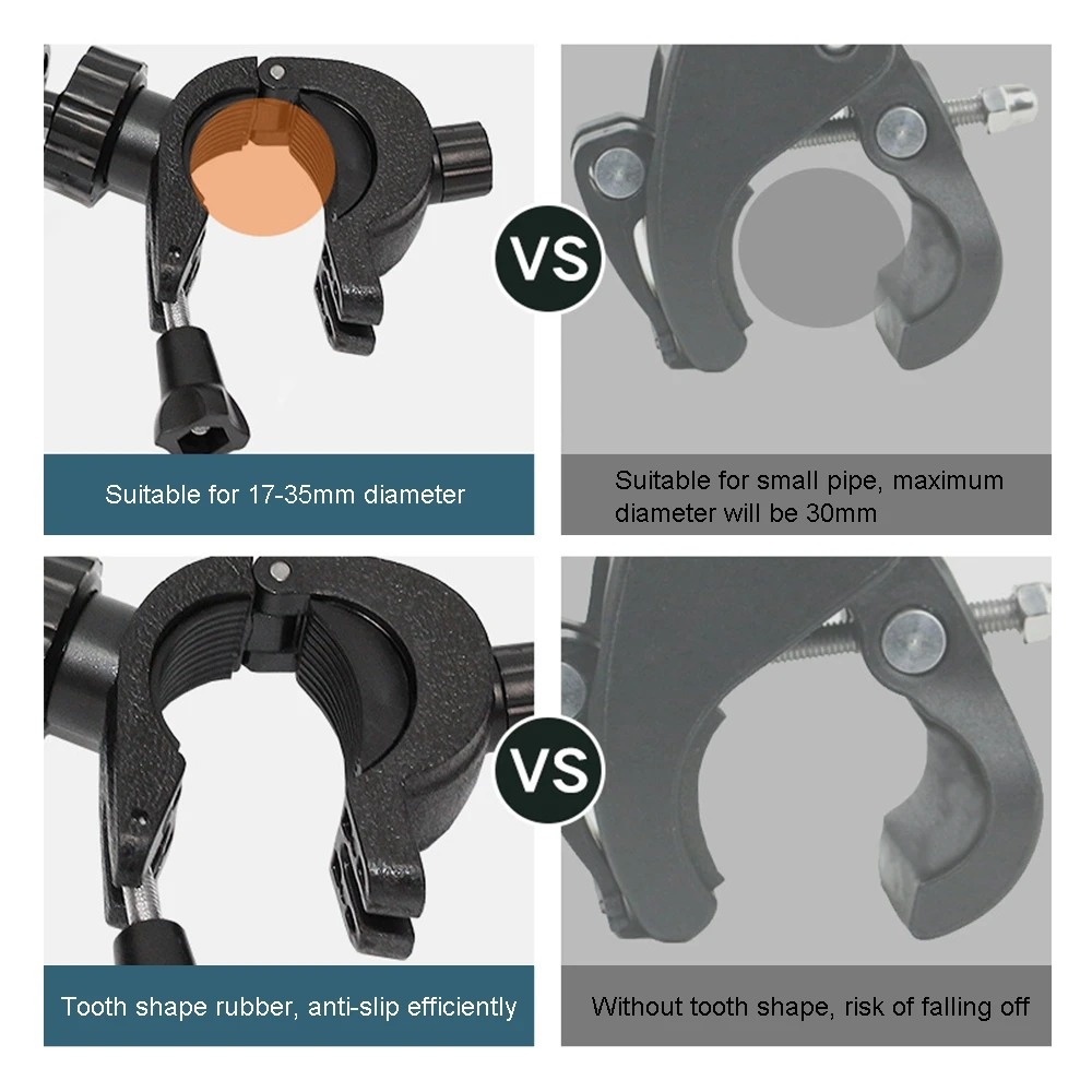 PULUZ Handlebar Adapter Mount Mobile Phone Clamp Bracket Smartphone Holder Live Broadcast Video Shooting Make-up Selfie Bracket