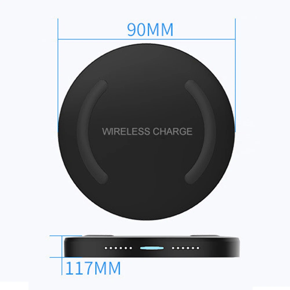 5W Overvoltage Protection Round Pad Travel Smart Wireless Charger Mini Non Slip LED Indicator Portable Desk Phone For IPhone X