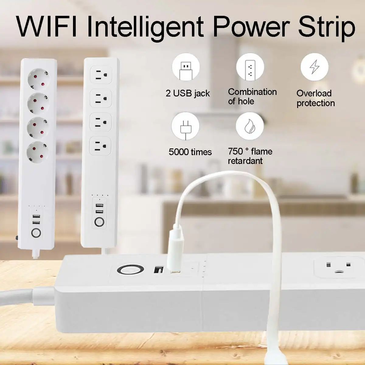 

2500W 240V Smart Powers Socket WiFi Powers Socket EU US Socket Home Smart Timer Switch Support Alexa | Google Voice Control