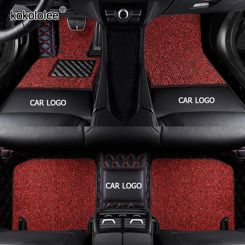 KOKOLOLEE Custom LOGO car floor mats for Toyota CHR land cruiser prado camry rav4 corolla highlander yaris venza prius Foot mats