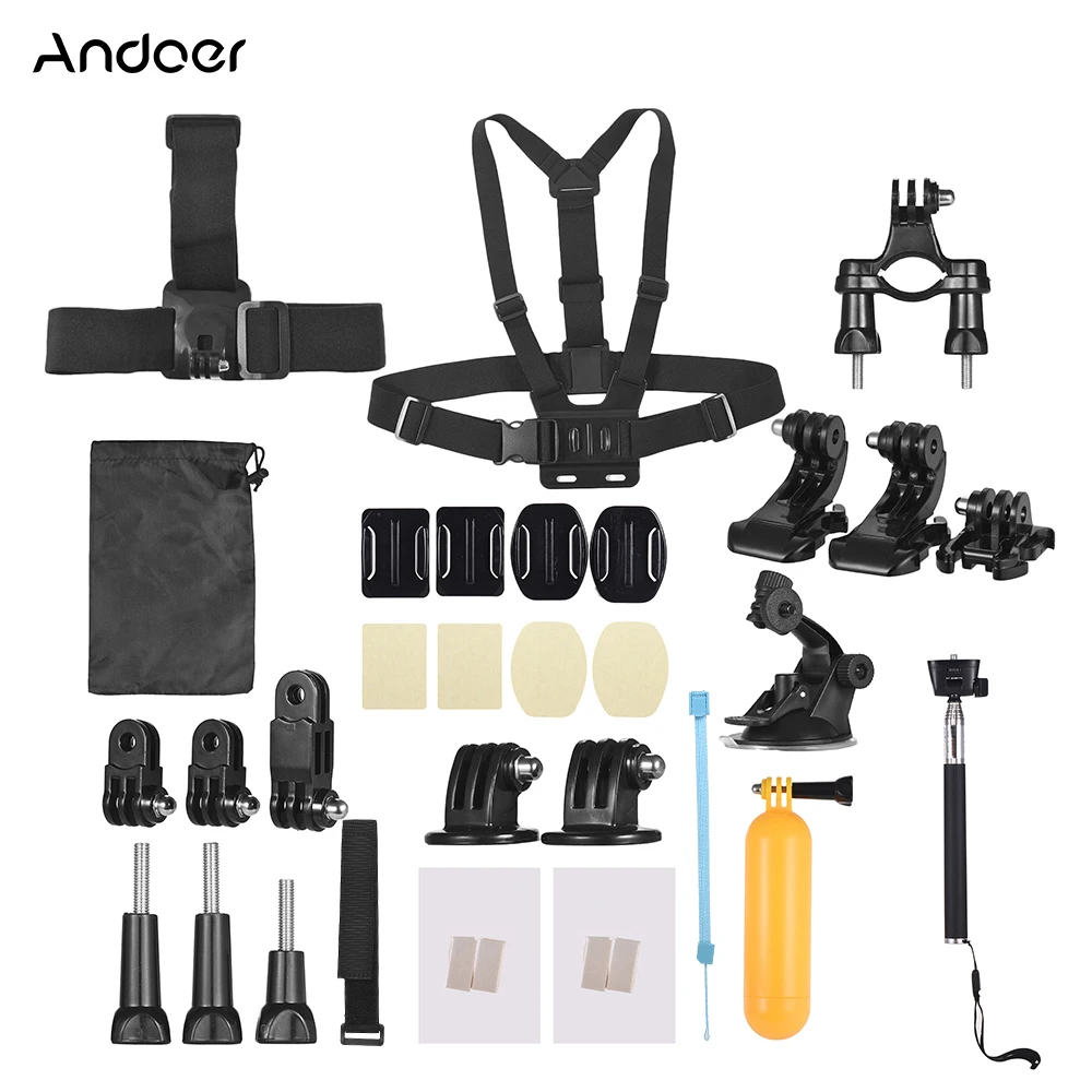 

Andoer for Gopro Accessories Set Action Camera Accessories Kit for GoPro hero 7/6/5/4 SJCAM /YI 3 Options Outdoor Sports Camera