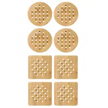 4 шт Бамбуковый Коврик для стола, Противоскользящий коврик для чаши, теплоизоляционный коврик для использования на домашней кухне, бамбуковый коврик для стола