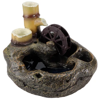 

LED Desktop Fountain Flowing Water DIY Micro Potted Landscape Home Office Tabletop Ornaments Home Decoration EU Plug 220-240V