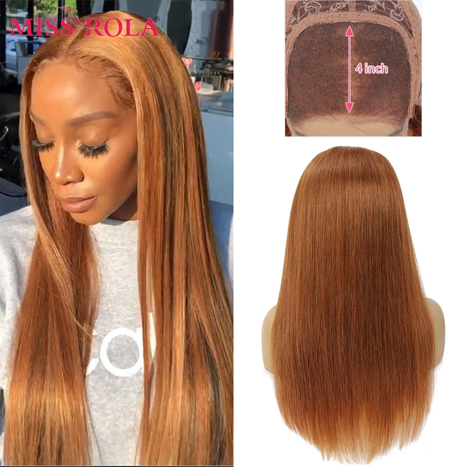 Lace Front Wigs Miss Rola Brazilian Straight Human Hair 4X4 Lace Closure