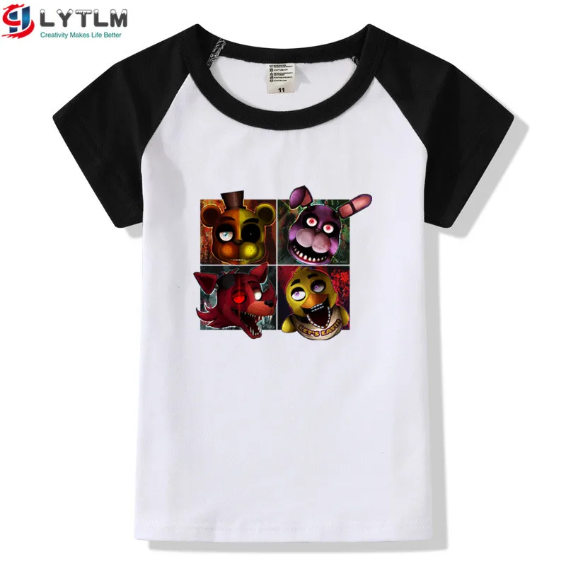 LYTLM футболка Five Night At Freddy's XXX, детские топы для девочек, Koszulki Meskie, Хэллоуин, FNAF, футболки с Фредди, футболка, Garcon - Цвет: DX Raglan Black
