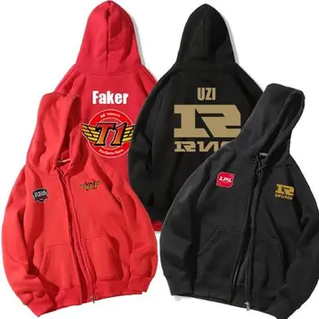 

LOL Game Skt IG Rng Team Uniform Hoodies Sweatshirts Men's’ Solid Color Hooded Casual Loose Printed Coat Homme Warm Costume