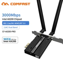 COMFAST AX200 PRO Dual Band 3000mbps PCI-E Gigabit Network Card 2.4GHz+5GHz Wireless Receiver Adapter For Pc Desktop Windows 10