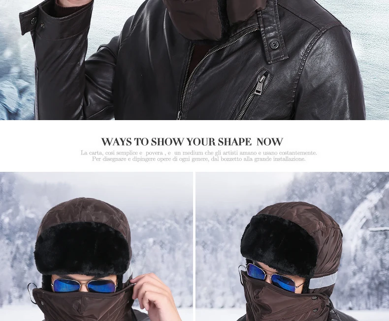 Men's Hat Winter Cotton Cap Thick qi che mao Women's Youth Winter Wind-Resistant Cold Earmuff Masks Elderly Ushanka