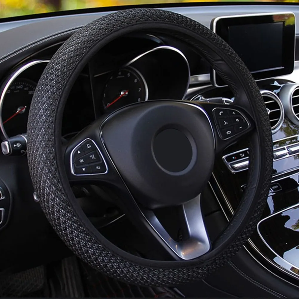 Универсальный чехол рулевого колеса автомобиля Ice Silk автомобильные ручки Чехлы для автомобиля-Стайлинг микрофибра кожа износостойкий