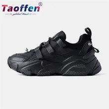 Taoffen/; прогулочная обувь из натуральной кожи на толстой подошве для отдыха; женские брендовые модные Клубные спортивные кроссовки с круглым носком; Размеры 35-40