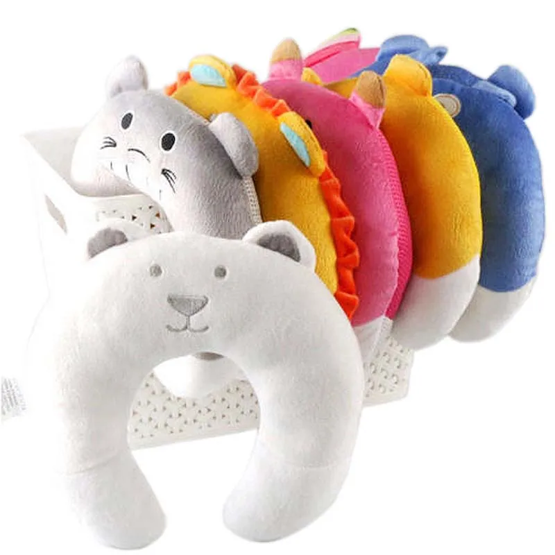Almohada de cuello para bebé, reposacabezas de coche para niños, traje de almohada para bebé, almohada de viaje de dibujos animados, protección, cojín