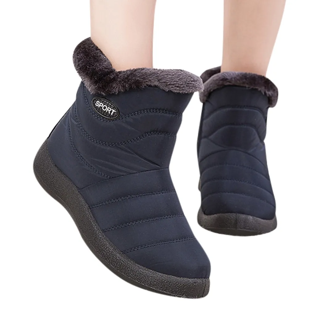 Женские зимние ботинки; зимние короткие ботильоны; водонепроницаемая обувь; Теплая обувь; плюшевая обувь; теплые женские повседневные ботинки