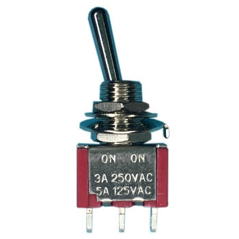 

5PCS Toggle Switch SPDT Cover Waterproof Locking Lever Flatted Miniature ON-ON ON-OFF-ON Reset Solder Lug P.C 1.27Width
