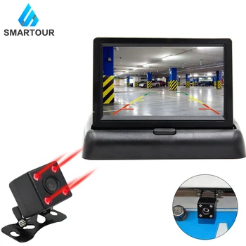 

Smartour Car Rear View Camera 4.3" TFT LCD Color Display Monitor + Waterproof Night Vision Reversing Backup 2In1 Parking Camera