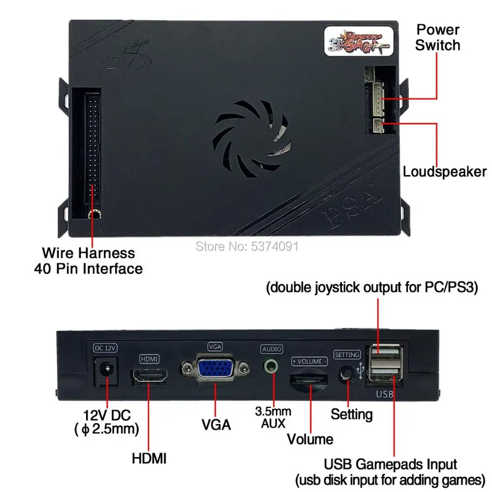 3D Pandora Saga Box 2448 in 1 Family-Version board 40p arcade PCB for free play Coin HD video Jamma