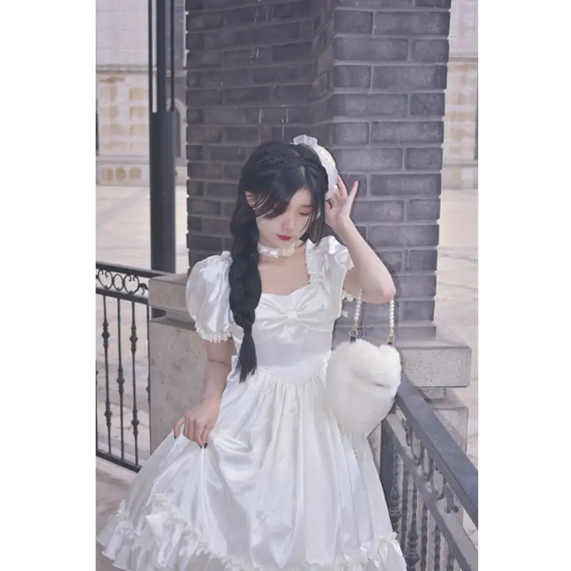 Sweet Vintage Palace Lolita Dress Princess Girl French Elegant Princess Bowknot Dress Victorian Gothic Girl