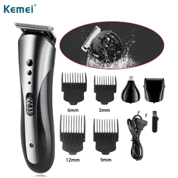 

Kemei 3 in1 Rechargeable Hair Trimmer Waterproof Wireless Electric Shavers Beard Nose Ear Shaver Hair Clipper Trimmer Tool
