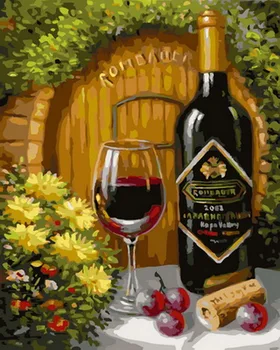 

Unframe diy picture oil painting by numbers paint by number for home decor canvas painting 5065cm wine