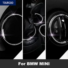 For BMW Mini Cooper Steering Wheel Dashboard Diamond Decorative Sticker Car Styling Modification Accessories