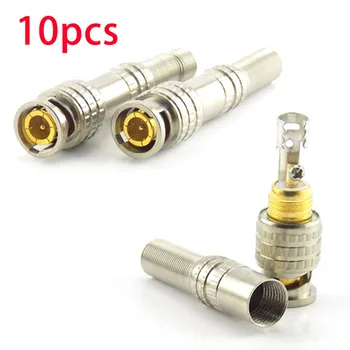 

10pcs BNC Male Connector adapter twist-on Coaxial RG59 Cable to BNC Male Connector for CCTV video camera Accessories N11