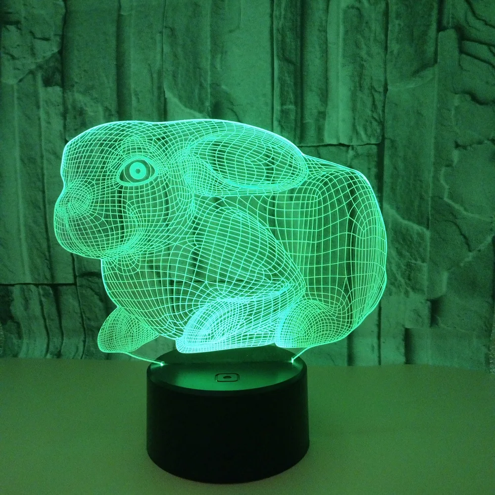 3D Led моделирование ночник Usb настроение милый кролик сенсорная кнопка атмосферная настольная лампа детская спальня сон декоративное освещение для дома подарок