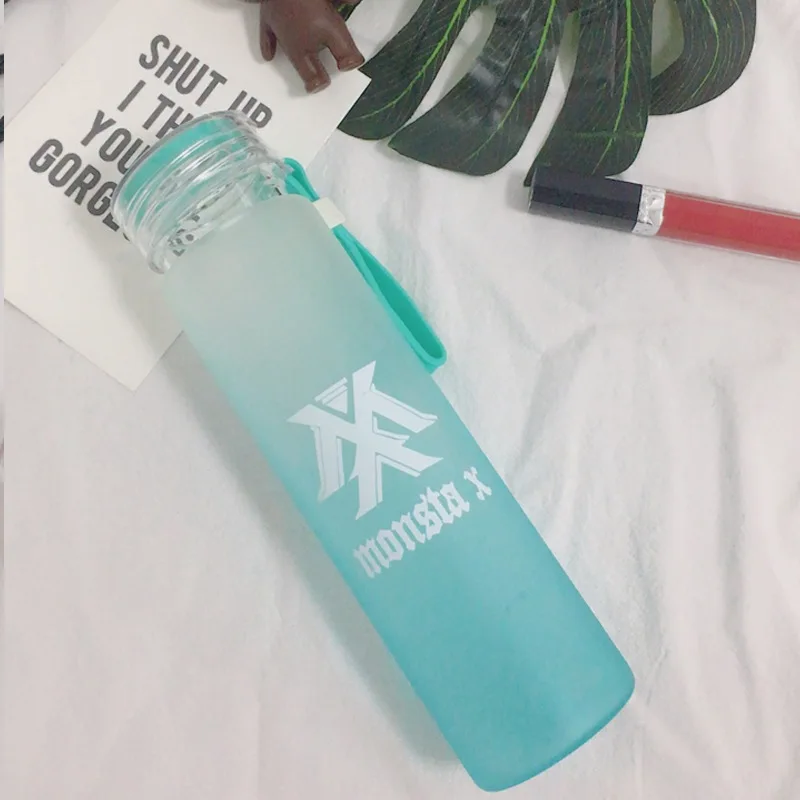 Новое поступление monsta x летняя градиентная матовая свежесть лимон чашка новая kpop Корейская стеклянная бутылка дорожные бутылки