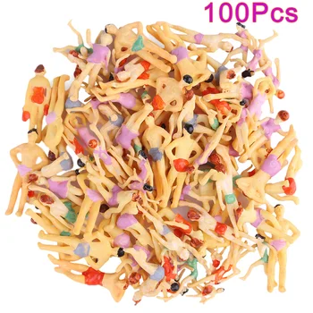

100Pcs 1:75/1:150 Scale Miniature Swimwear Figures Model for Sand Table Building Kit The shapes colors random